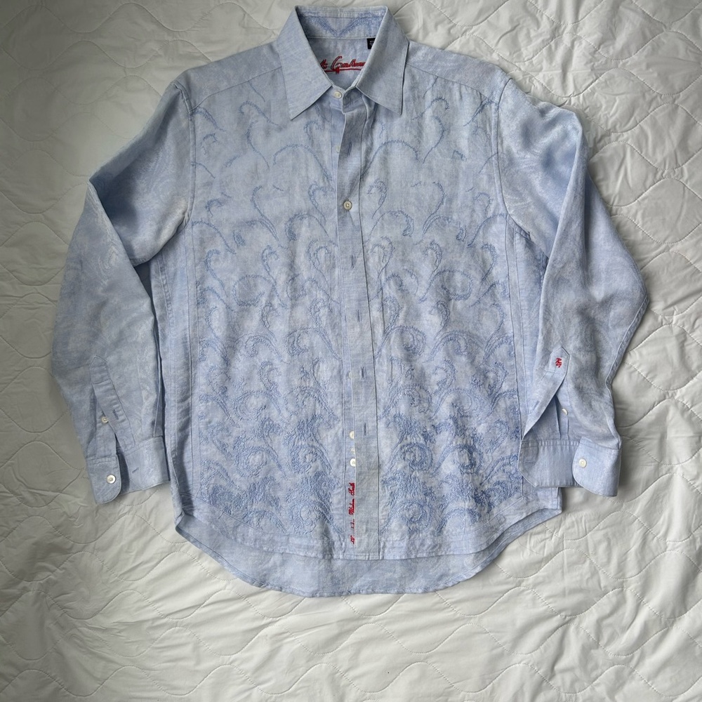 Robert Graham Light Blue Paisley Button-Down Shirt
